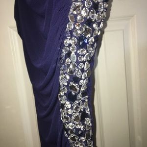 Navy One Shoulder Semi Formal Bodycon